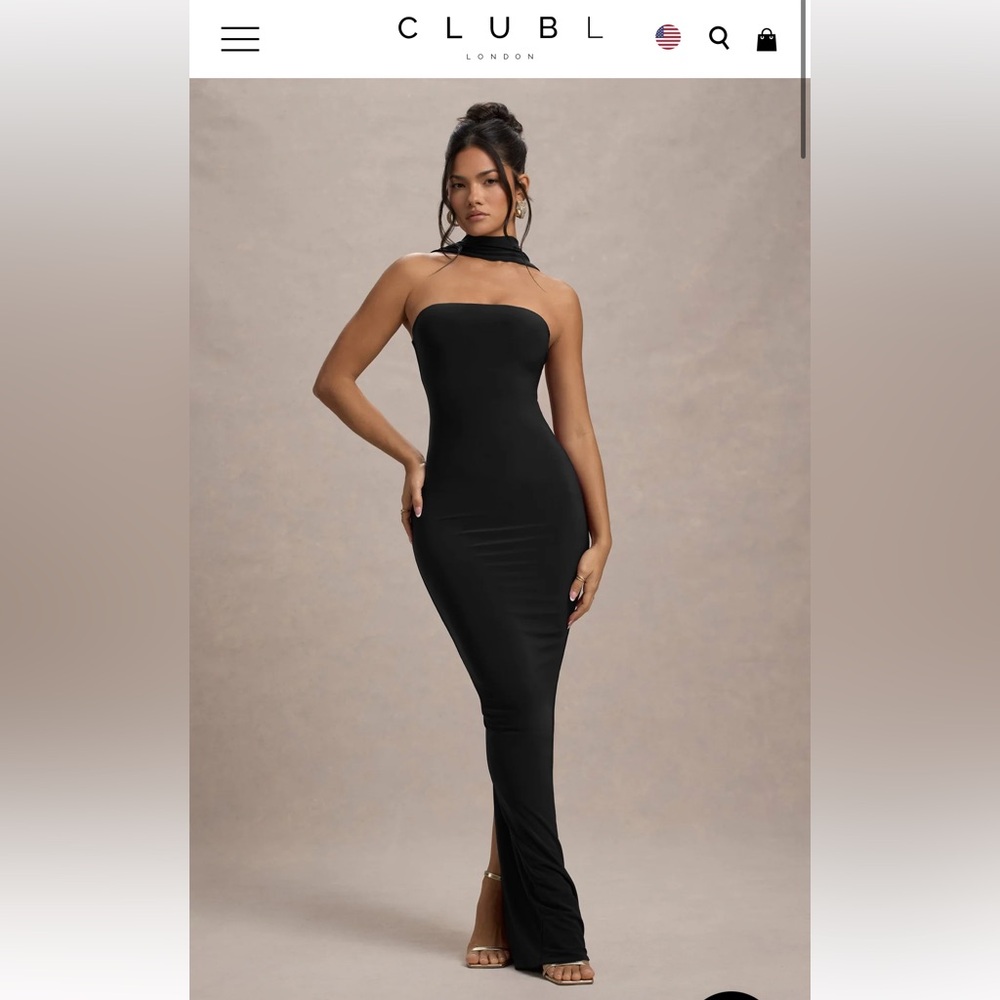 Club L London Black Maxi Dress